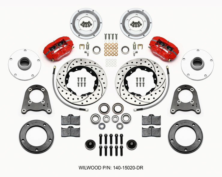 Wilwood Forged Dynalite-M Front Kit 10.75in Drilled Red 1950-1955 MG-TD/TF