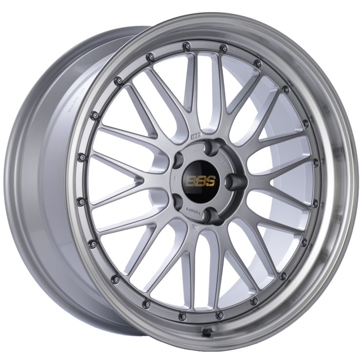 BBS LM 19x8.5 5x120 ET32 Diamond Silver Center Diamond Cut Lip Wheel -82mm PFS/Clip Required