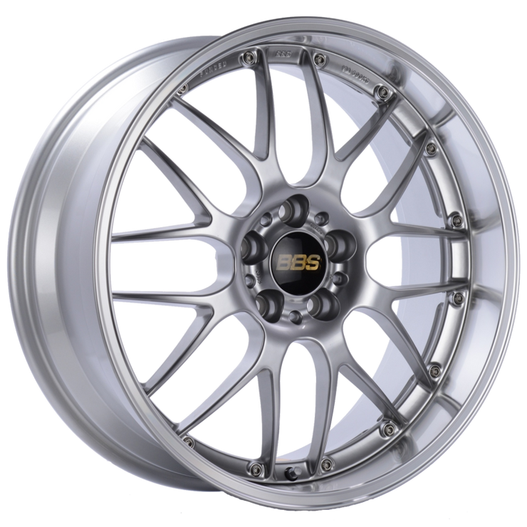 BBS RS-GT 20x8.5 5x120 ET15 Diamond Silver Center Diamond Cut Lip Wheel -82mm PFS/Clip Required