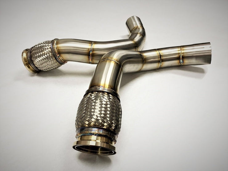 Evolution Racewerks Competition Series Catless Secondary Downpipe S63M Engine (Brushed Finish)