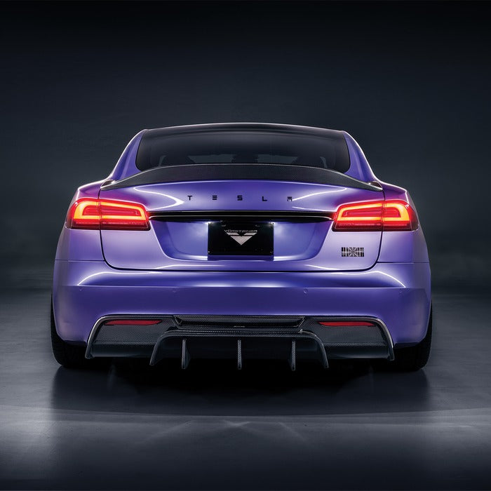 Vorsteiner VRS Aero Rear Diffuser Carbon Fiber PP 2x2 Glossy For Tesla Model S Plaid