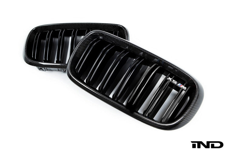 IND F85 X5M Carbon Front Grille Set (Without Night Vision)