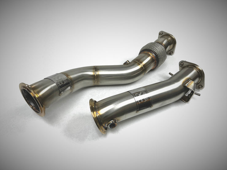 Evolution Racewerks Competition Series Catless Downpipes M2/M3/M4 S58 Engine (Brushed Finish)