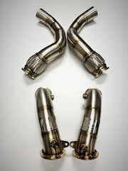 Evolution Racewerks Competition Series Catless Downpipes S63M Engine (Brushed Finish)