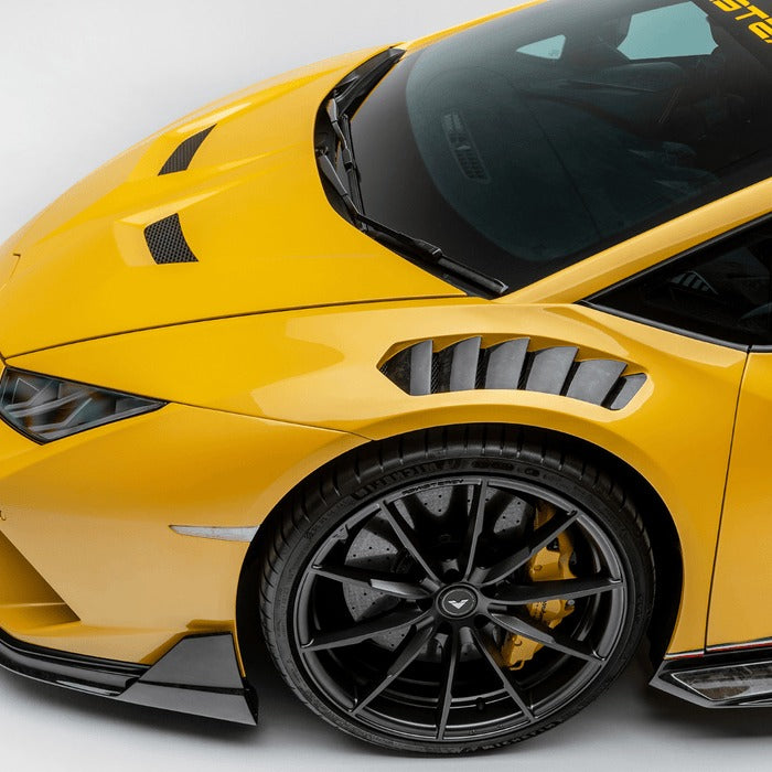 Vorsteiner Vicenza Edizione Aero Front Fenders w/Integrated Vents and Splash Shields (Carbon Matrix) For Lamborghini Huracan Performante