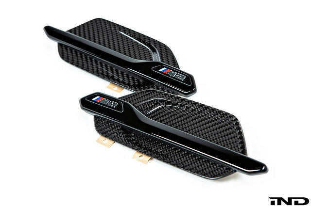 BMW M Performance F87 M2 Carbon Side Marker Set (Gloss Black)