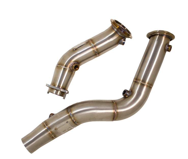 Evolution Racewerks Competition Series Catless Downpipes M3/M4 S55 Engine (Brushed Finish)