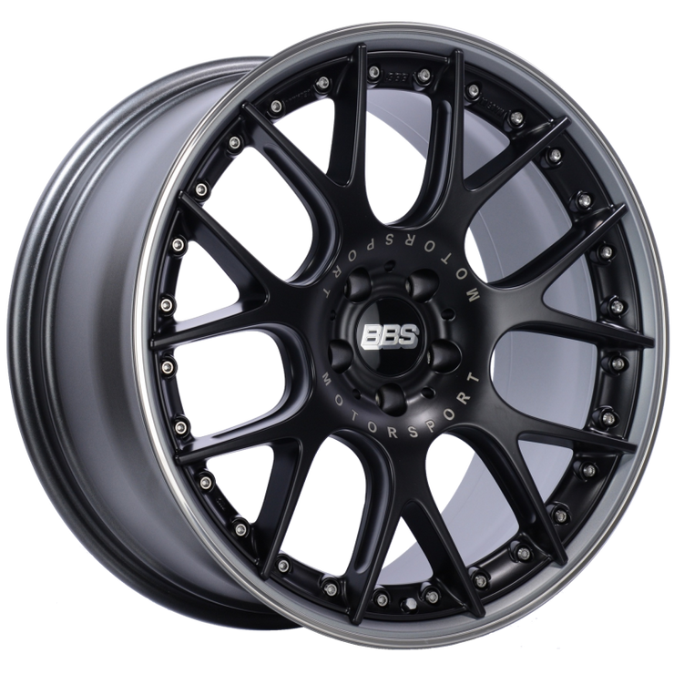 BBS CH-RII 20x9 5x112 ET30 Satin Black Center Platinum Lip SS Rim Prot Wheel -82mm PFS/Clip Req