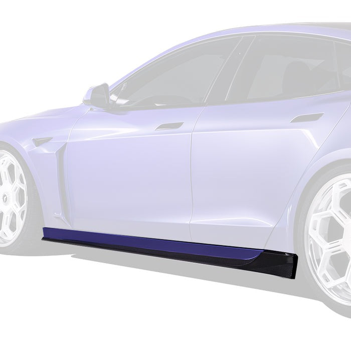 Vorsteiner VRS Side Skirts Carbon Fiber PP 2x2 Glossy For Tesla Model S Plaid