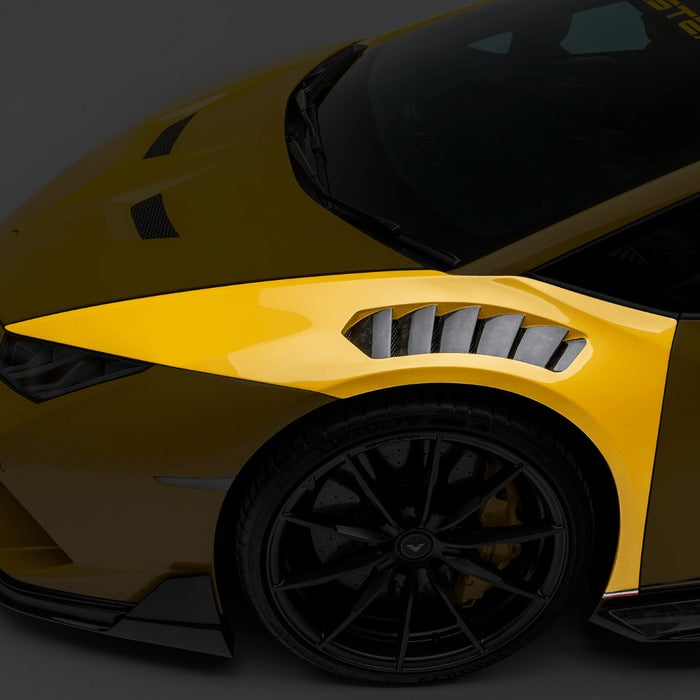 Vorsteiner Vicenza Edizione Aero Front Fenders w/Integrated Vents and Splash Shields (Carbon Matrix) For Lamborghini Huracan Performante