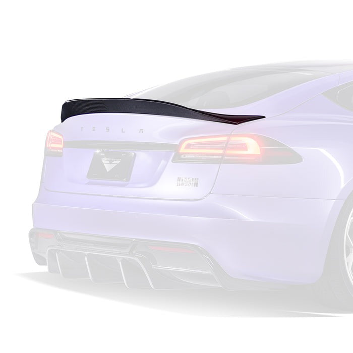 Vorsteiner VRS Decklid Spoiler Carbon Fiber PP 2x2 Glossy For Tesla Model S Plaid (2021-2022 Only)