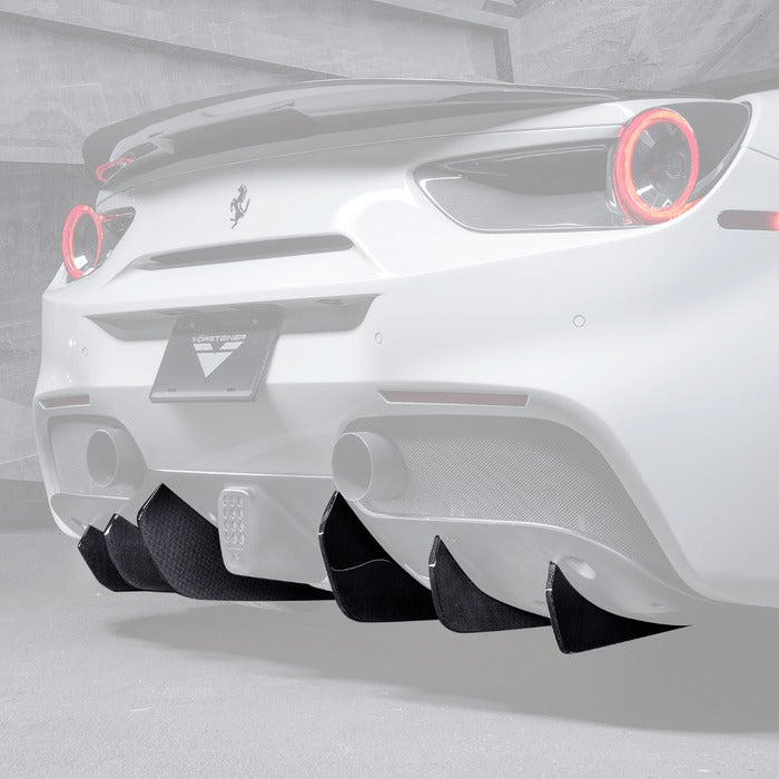 Vorsteiner Diavolo Carbon Fiber Rear Diffuser Fins For Ferrari 488 (set of 6)