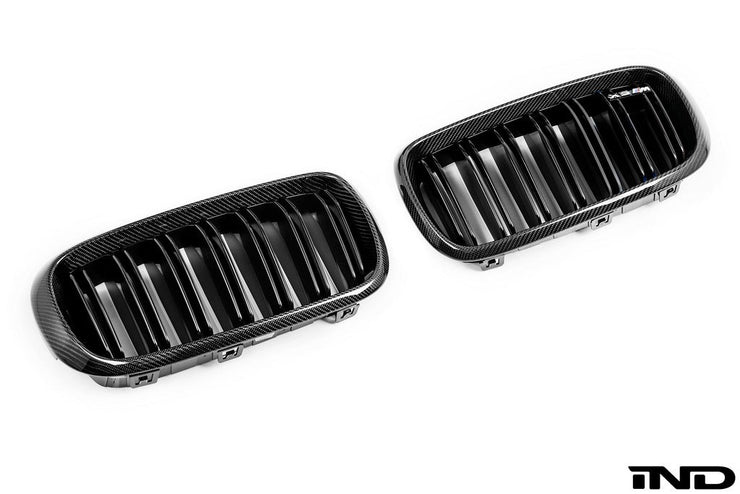 IND F85 X5M Carbon Front Grille Set (Without Night Vision)