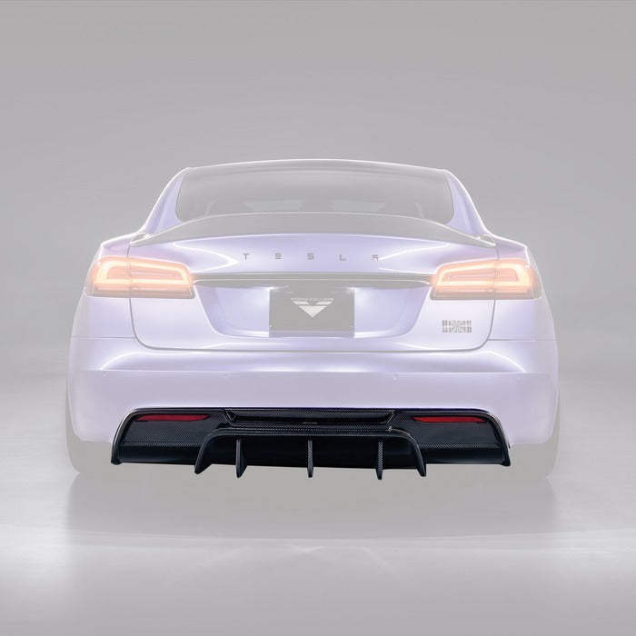 Vorsteiner VRS Aero Rear Diffuser Carbon Fiber PP 2x2 Glossy For Tesla Model S Plaid