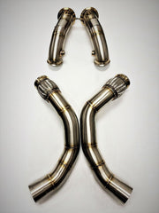 Evolution Racewerks Competition Series Catless Downpipes S63M Engine (Brushed Finish)