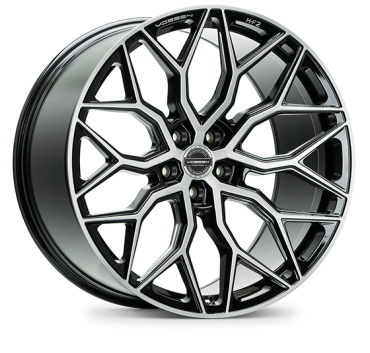 Vossen HF-2 22x10.5 / 5x112 / ET42 / Deep Face / 66.5 - Brushed Gloss Black Wheel