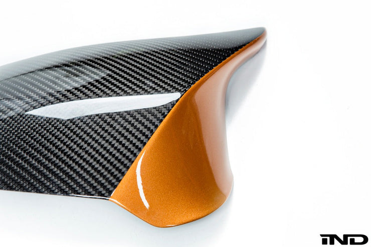 BMW M Performance F8X M2C / M3 / M4 Carbon Mirror Cap Set + Acid Orange Accent