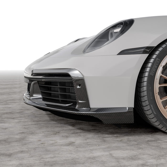 Vorsteiner Aero Front Spoiler w/ Side Fins For Porsche 992 Turbo S (Glossy)