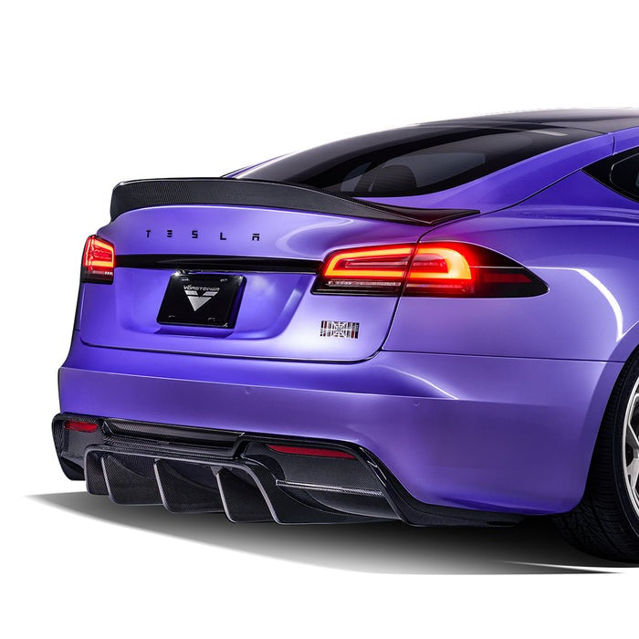 Vorsteiner VRS Aero Rear Diffuser Carbon Fiber PP 2x2 Glossy For Tesla Model S Plaid