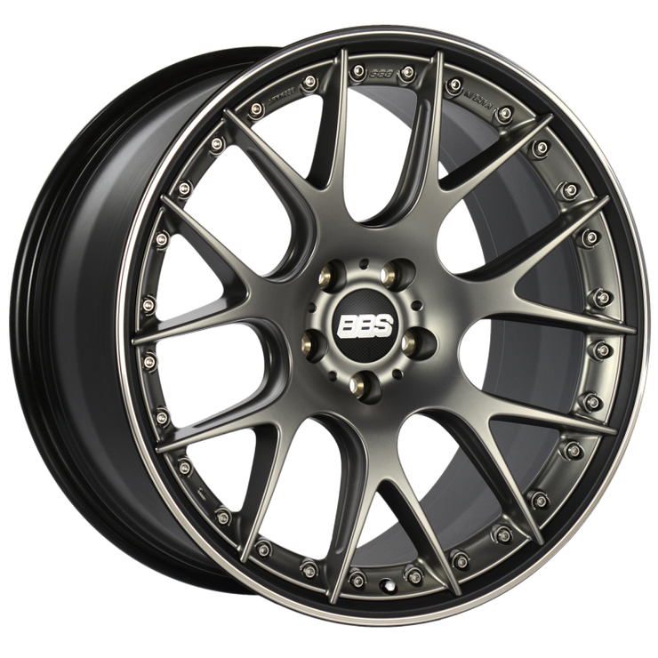 BBS CH-RII 21x10.5 5x120 ET35 Satin Platinum Center Black Lip SS Rim Prot Wheel -82mm PFS/Clip Req