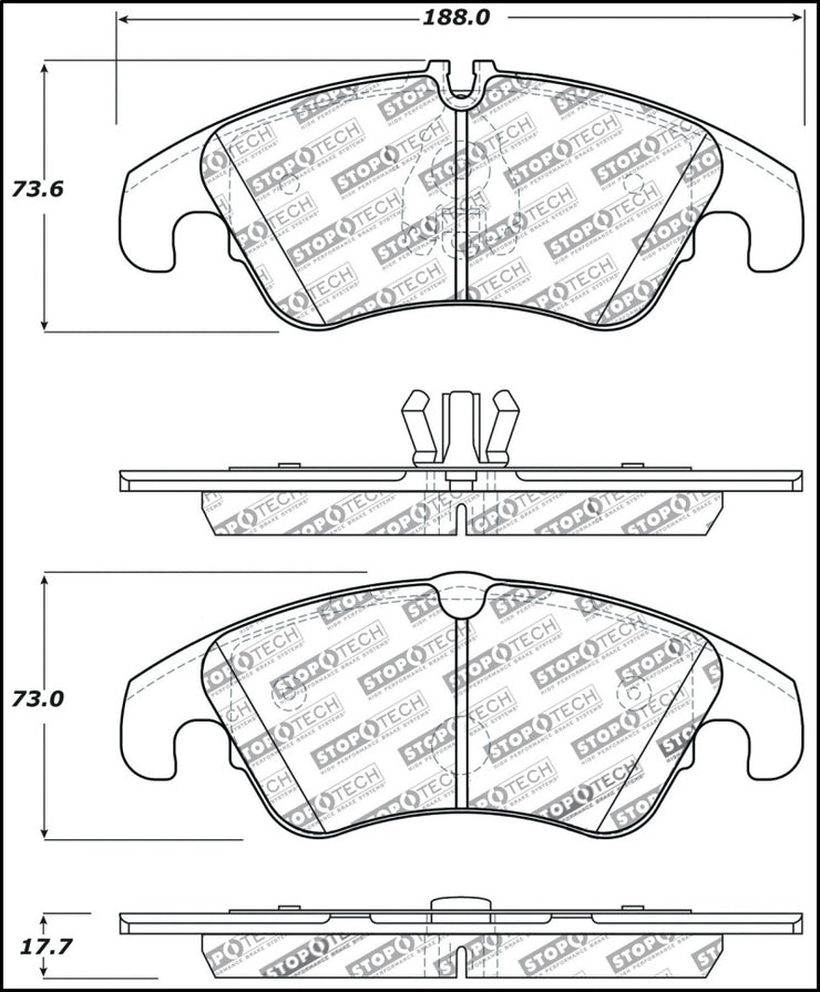 StopTech Performance 08-10 Audi A5 / 10 S4 / 09-10 Audi A4 (except Quattro) Front Brake Pads