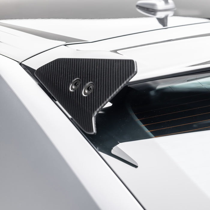 Vorsteiner Performante Edizione Aero Roof Spoiler End Caps Carbon Fiber PP 2x2 Glossy For Lamborghini Urus