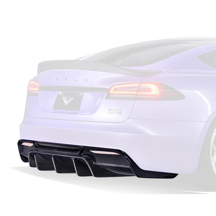 Vorsteiner VRS Aero Rear Diffuser Carbon Fiber PP 2x2 Glossy For Tesla Model S Plaid