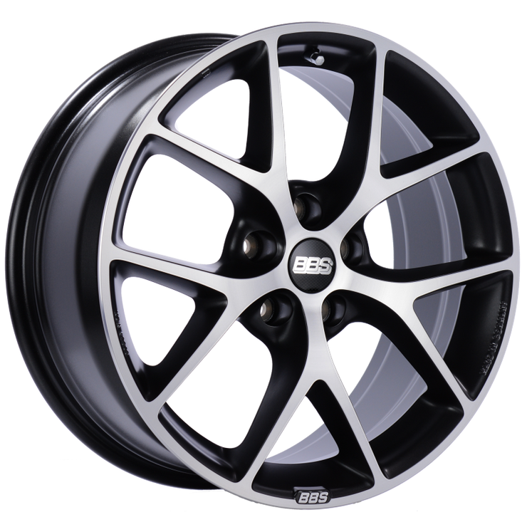 BBS SR 19x8.5 5x114.3 ET45 Satin Black Diamond Cut Face Wheel -82mm PFS/Clip Required