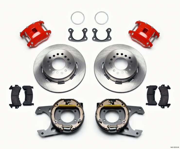 Wilwood D154 P/S Park Brake Kit Red Small Ford 2.50in Offset