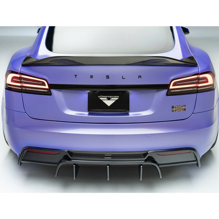 Vorsteiner VRS Aero Rear Diffuser Carbon Fiber PP 2x2 Glossy For Tesla Model S Plaid