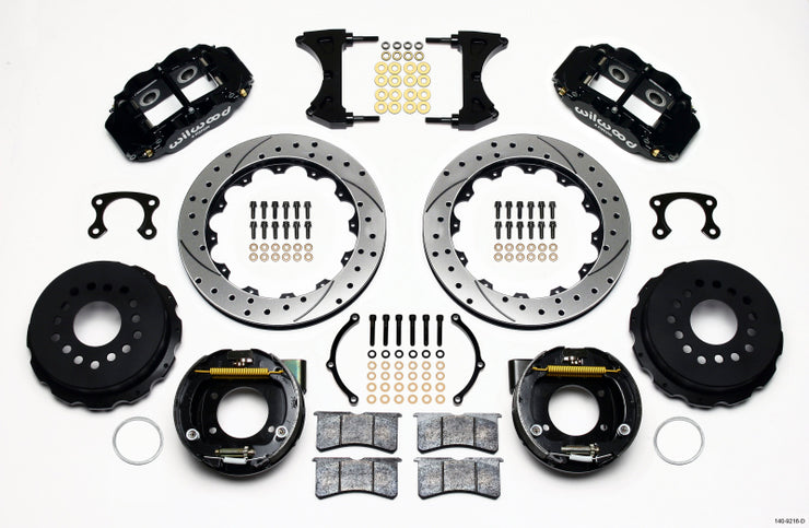 Wilwood Narrow Superlite 4R Rear P-Brk Kit 12.88in Drilled Small Ford 2.66in Offset