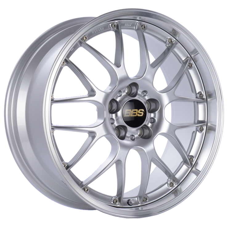 BBS RS-GT 20x8.5 5x114.3 ET43 Diamond Silver Center Diamond Cut Lip Wheel -82mm PFS/Clip Required