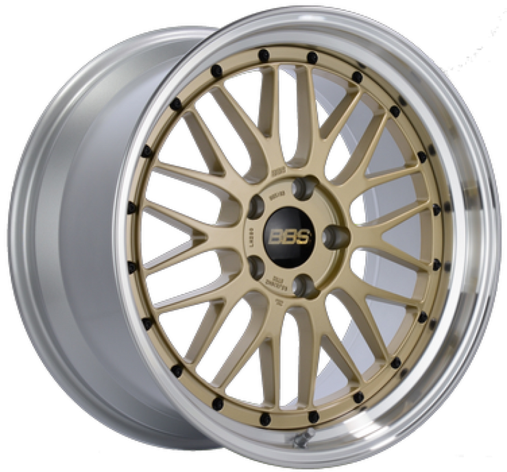 BBS LM 19x9 5x112 ET42 Gold Center Diamond Cut Lip Wheel -82mm PFS/Clip Required
