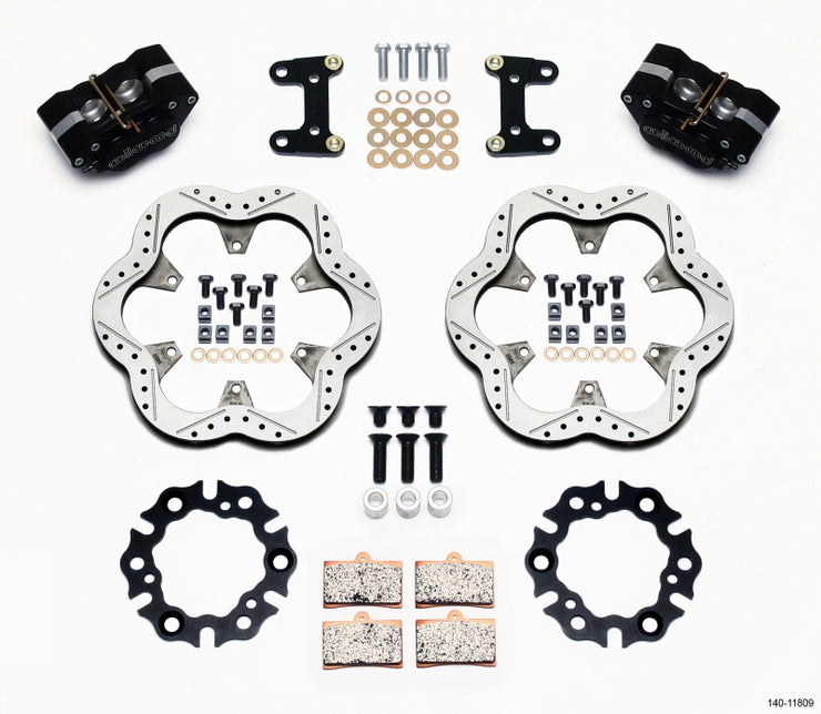 Wilwood GP320 Front Kit Top Mount 10.50in SuperAlloy Vntd Rtr Asph Midget