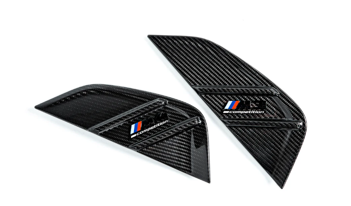 IND BMW M Performance G80 M3 Carbon Side Marker Set (M Competition Side Emblem)