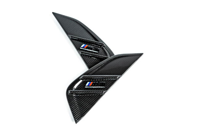 IND BMW M Performance G80 M3 Carbon Side Marker Set (M Competition Side Emblem)