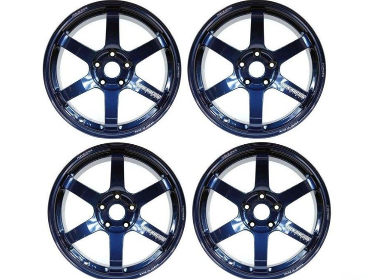 Volk Racing TE37 Saga S-plus Wheel Set 18x10 | 18x12 Mag Blue Nissan GT-R R35