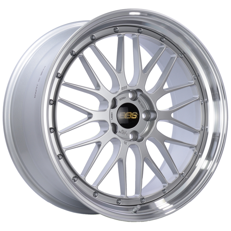 BBS LM 21x10 5x120 ET38 Diamond Silver Center Diamond Cut Lip Wheel -82mm PFS/Clip Required