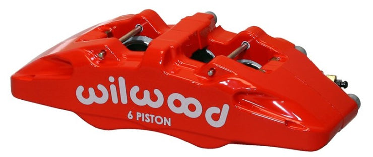 Wilwood Caliper-Forged Dynapro 6 5.25in Mount-Red-R/H 1.62/1.12/1.12in Pistons 1.10in Disc