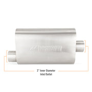 Mishimoto Universal Muffler with 3.0in Offset Inlet/Outlet - Brushed