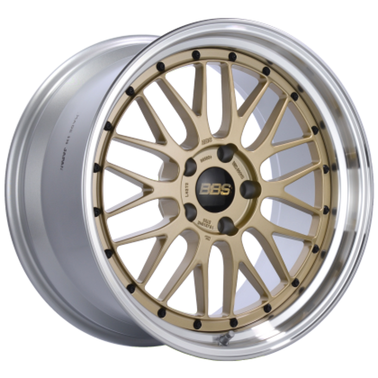 BBS LM 20x10.5 5x114.3 ET35 Gold Center Diamond Cut Lip Wheel - 82mm PFS Required