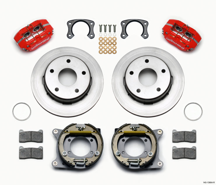 Wilwood Dynapro Lug Mount P/S Park Brake Kit Red Big Ford New 2.38in Off Bronco 5 x 5.50