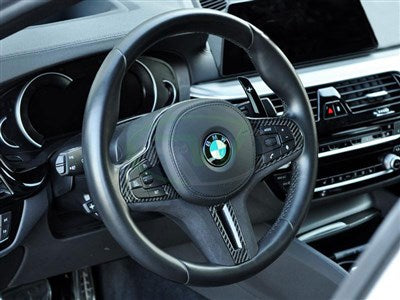 RW Carbon BMW Carbon Fiber Alcantara Steering Wheel Trim LCI