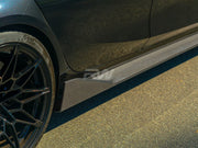 RW Carbon BMW G80 M3 Performance Style Carbon Fiber Side Skirt Extensions