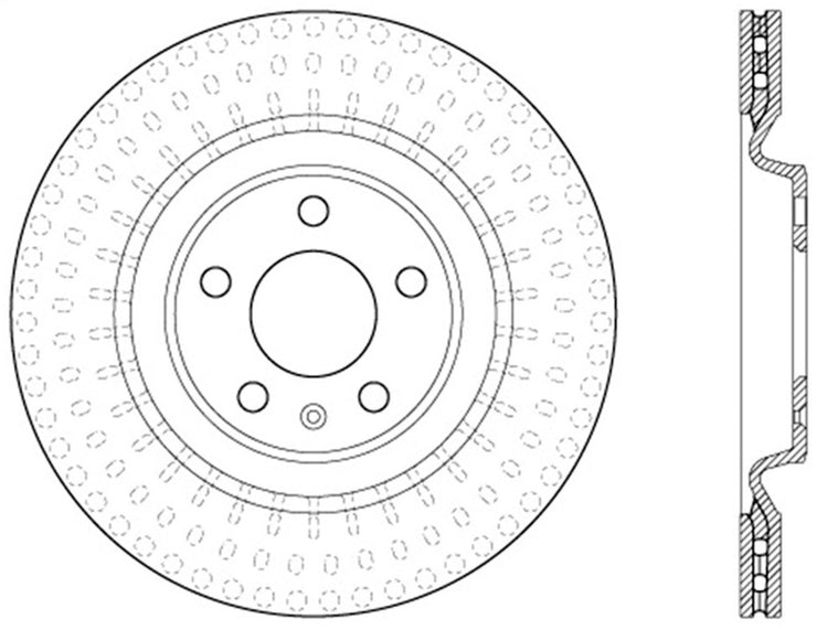 StopTech 12 Audi S4 Rear Right Drilled Rotor