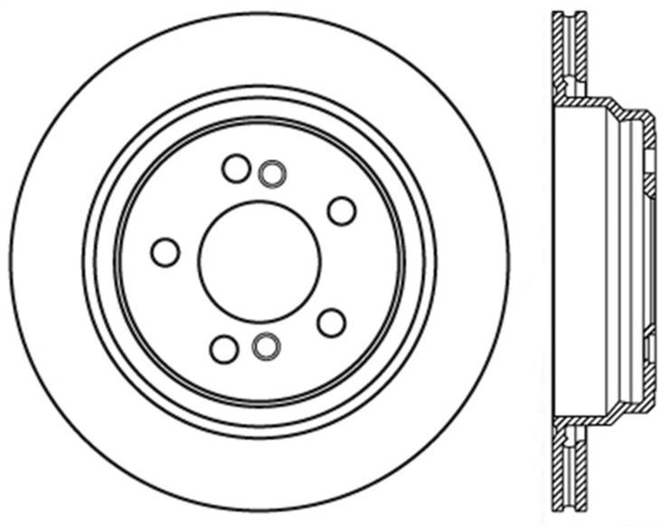 StopTech 01-07 BMW M3 (E46) / 00-04 M5 (E39) Drilled Left Rear Rotor