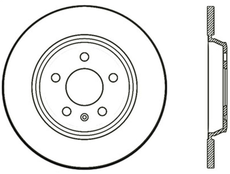 StopTech Power Slot 09-10 Audi A4/A4 Quattro / 08-10 A5 / 10 S4 Rear Right Drilled & Slotted Rotor