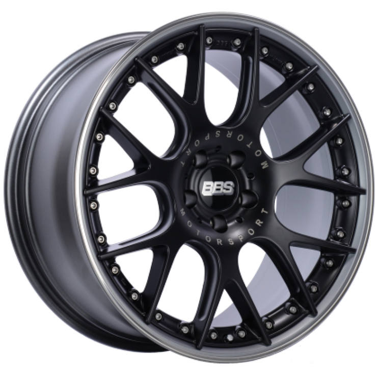 BBS CH-RII 20x9 5x112 ET30 CB66.5 Satin Black Center Platinum Lip Stainless Steel Rim Prot Wheel