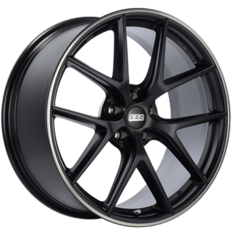 BBS CH-R 20x9 5x112 ET25 Satin Black Polished Rim Protector Wheel -82mm PFS/Clip Required
