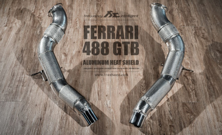 FI Exhaust Stainless Downpipes Ferrari 488 GTB